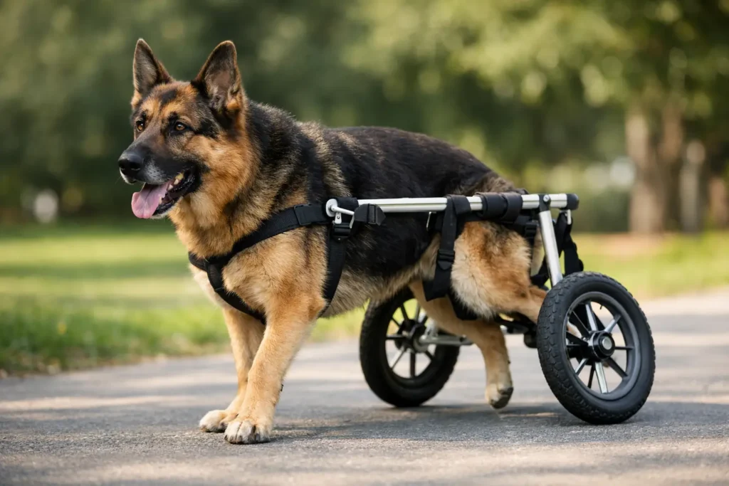 Carrellino per cane con mielopatia degenerativa